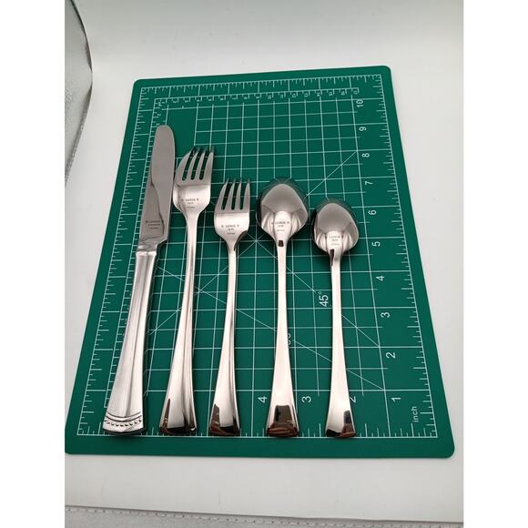 Lenox Portola Place Set 5 Piece 18/10 Stainless Flatware Glossy Vietnam -new- - Picture 2 of 2
